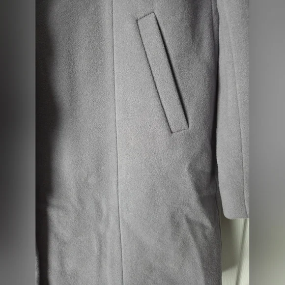 NWOT Garnet Hill Gray Ribbon Candy Ruffle Front Wool Coat Size 18 - Picture 6 of 16